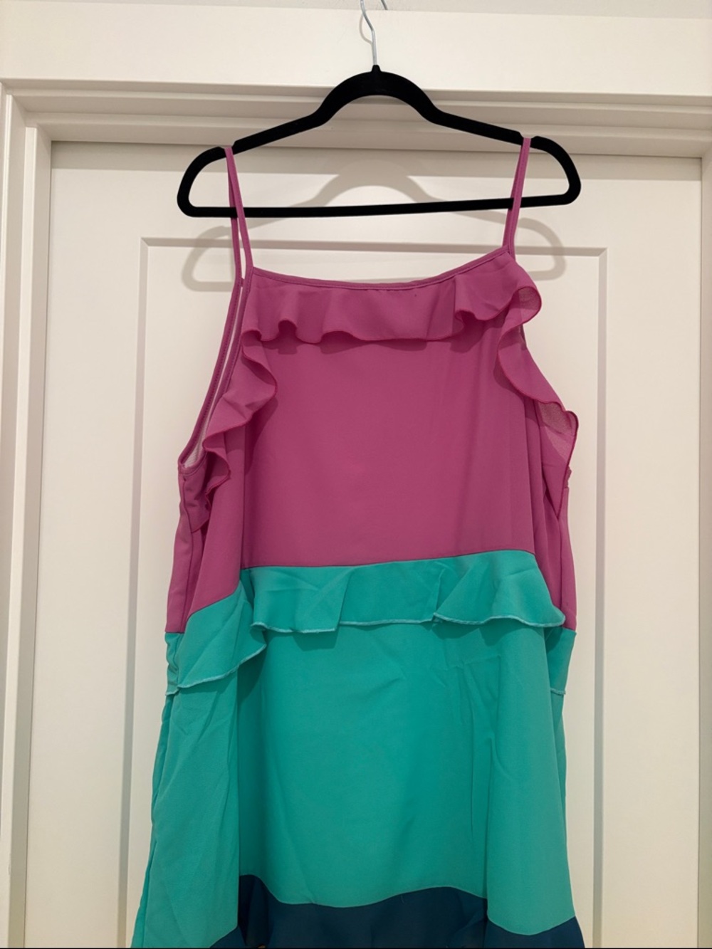 NEW [Haptics] Pocketed Color Block Tiered Ruffle Midi Dress Women's Plus 3X - Picture 10 of 16